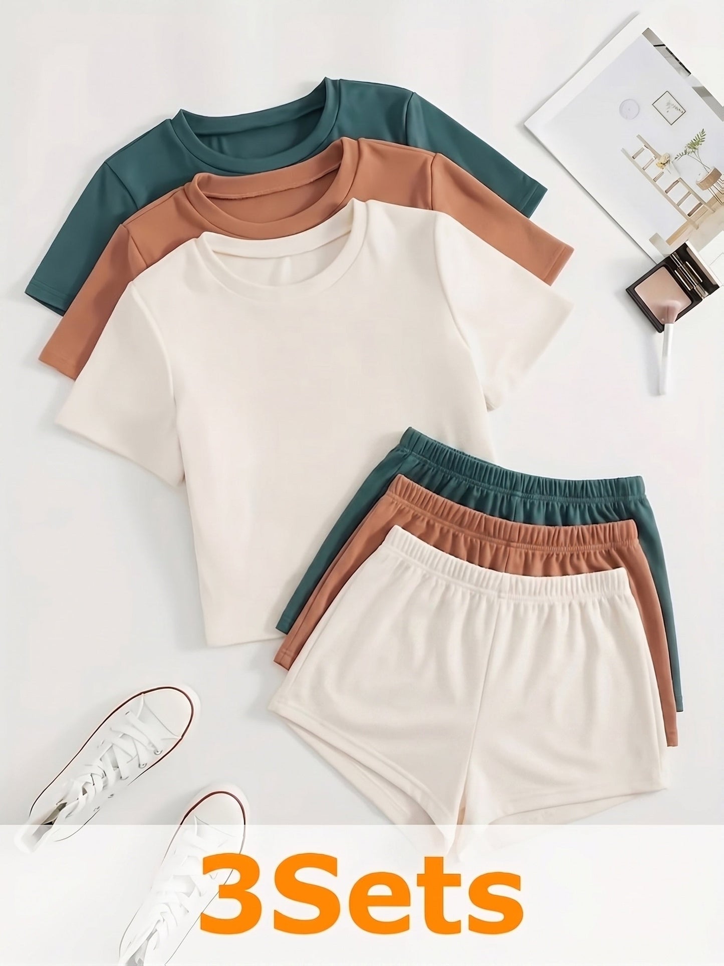 Women's Three-Piece Outfit Set - Graphic Print – Sizes S–XL – view 15