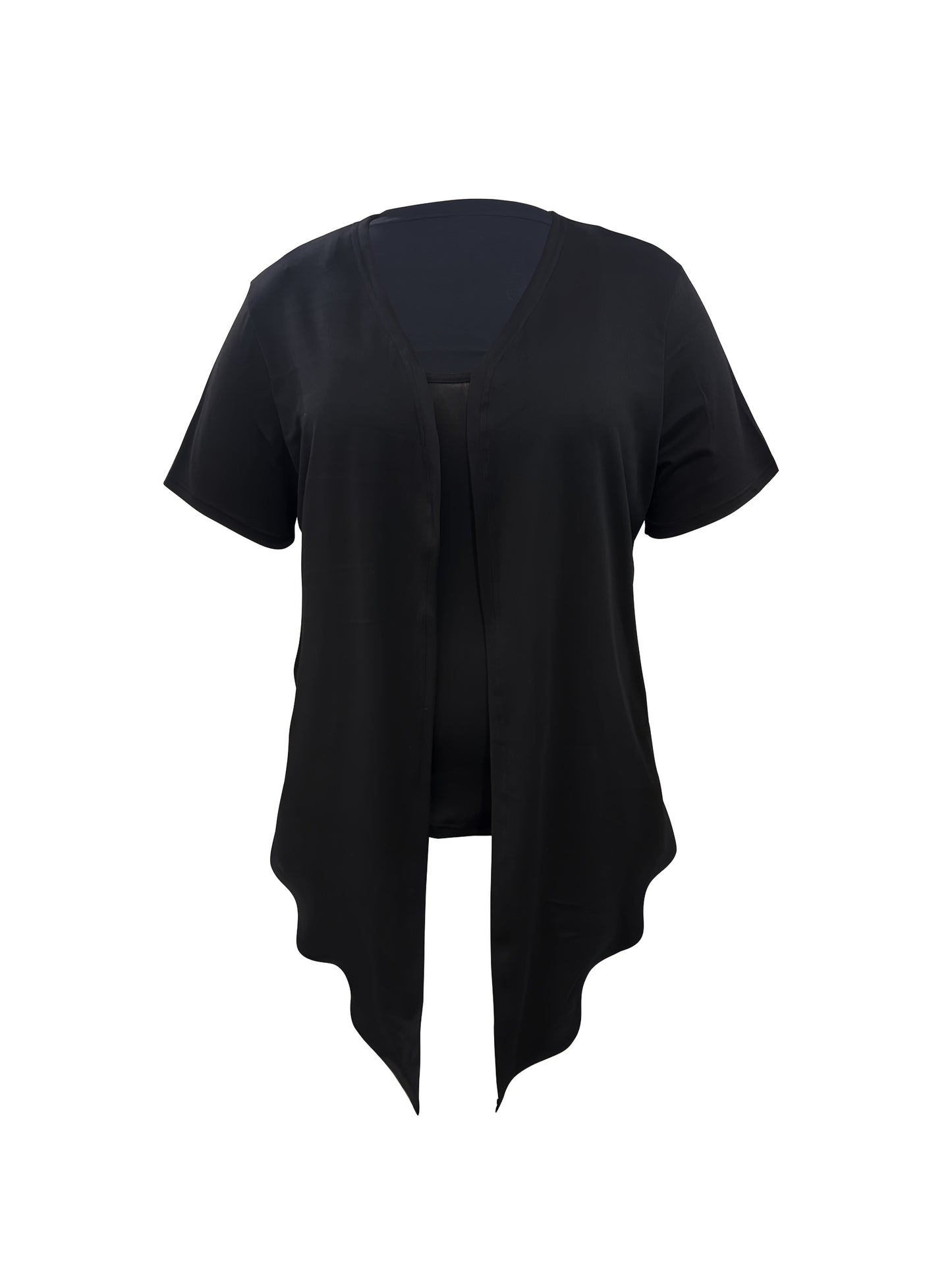 Women's Three-Piece Outfit Set - Knit Casual Matching Outfit – Black / Red detail view
