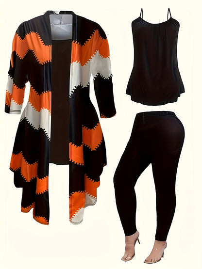 Women's Three-Piece Outfit Set - Matching Casual Matching Look detail view