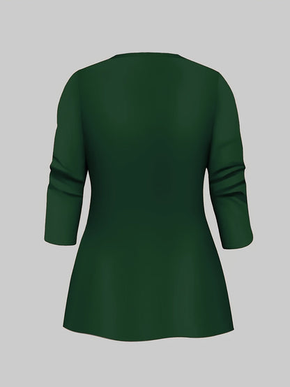 Women's Three-Piece Outfit Set - Plaid Workwear Matching Outfit detail view