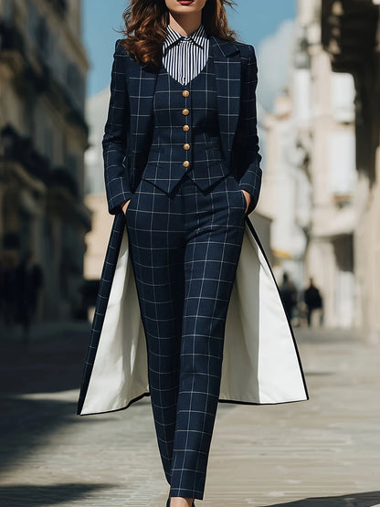 Women's Three-Piece Outfit Set - Printed Business Matching Look detail view