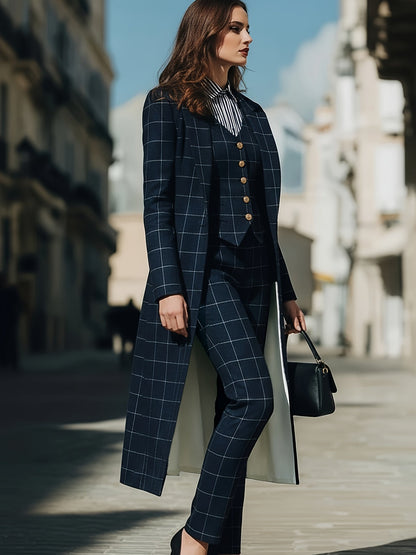 Women's Three-Piece Outfit Set - Printed Business Matching Look detail view