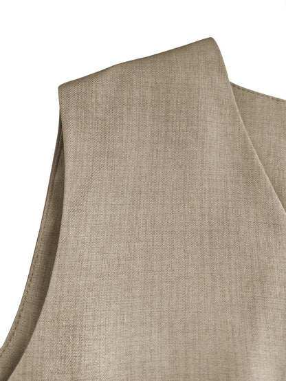 Women's Three-Piece Outfit Set - Solid Color Workwear Matching Outfit detail view