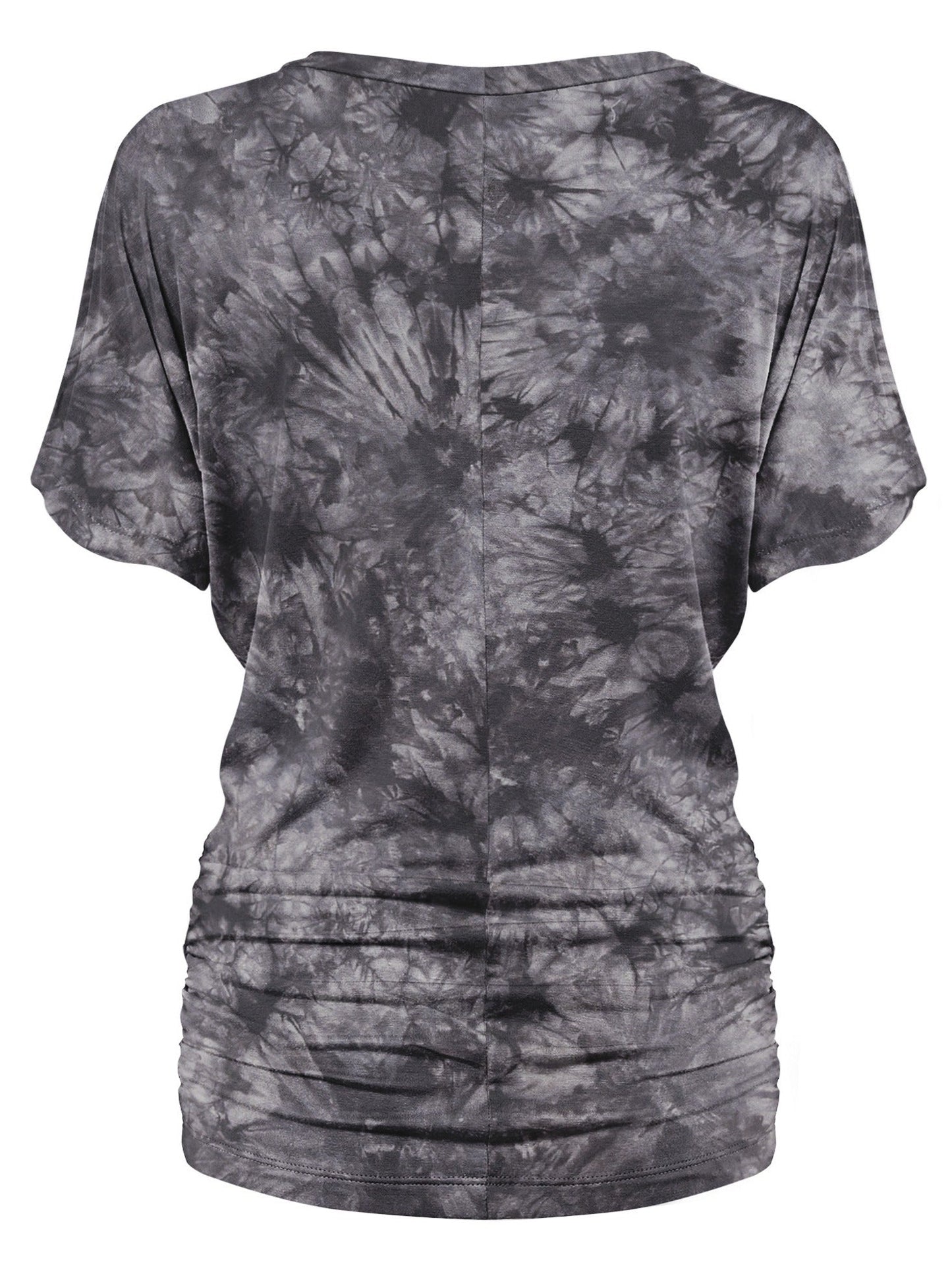 Women's Tie-Dye Dolman Top - V-Neck Side Shirring detail view