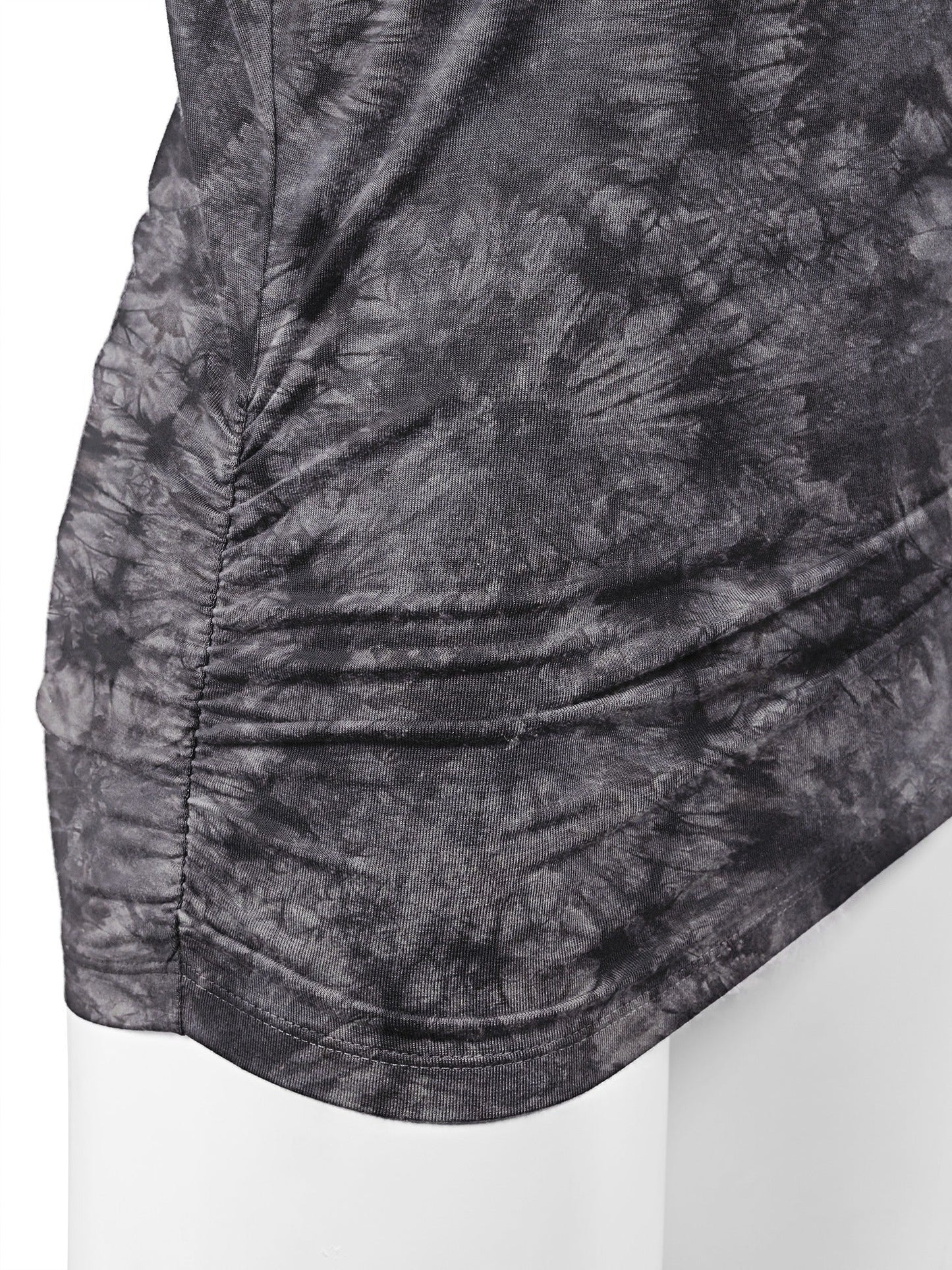 Women's Tie-Dye Dolman Top - V-Neck Side Shirring detail view
