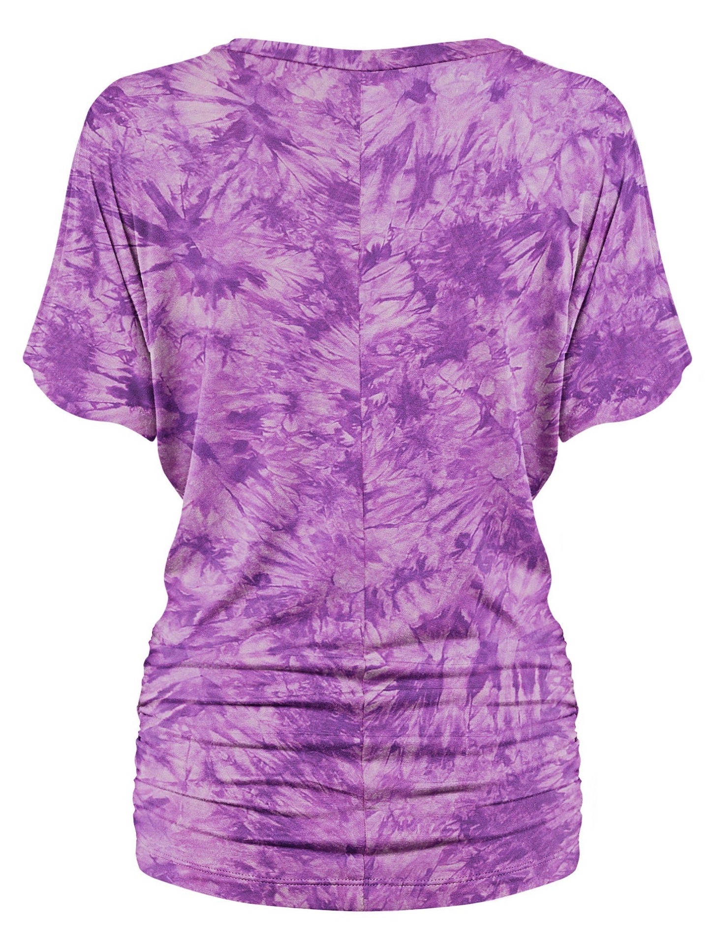 Women's Tie-Dye Dolman Top - V-Neck Side Shirring detail view