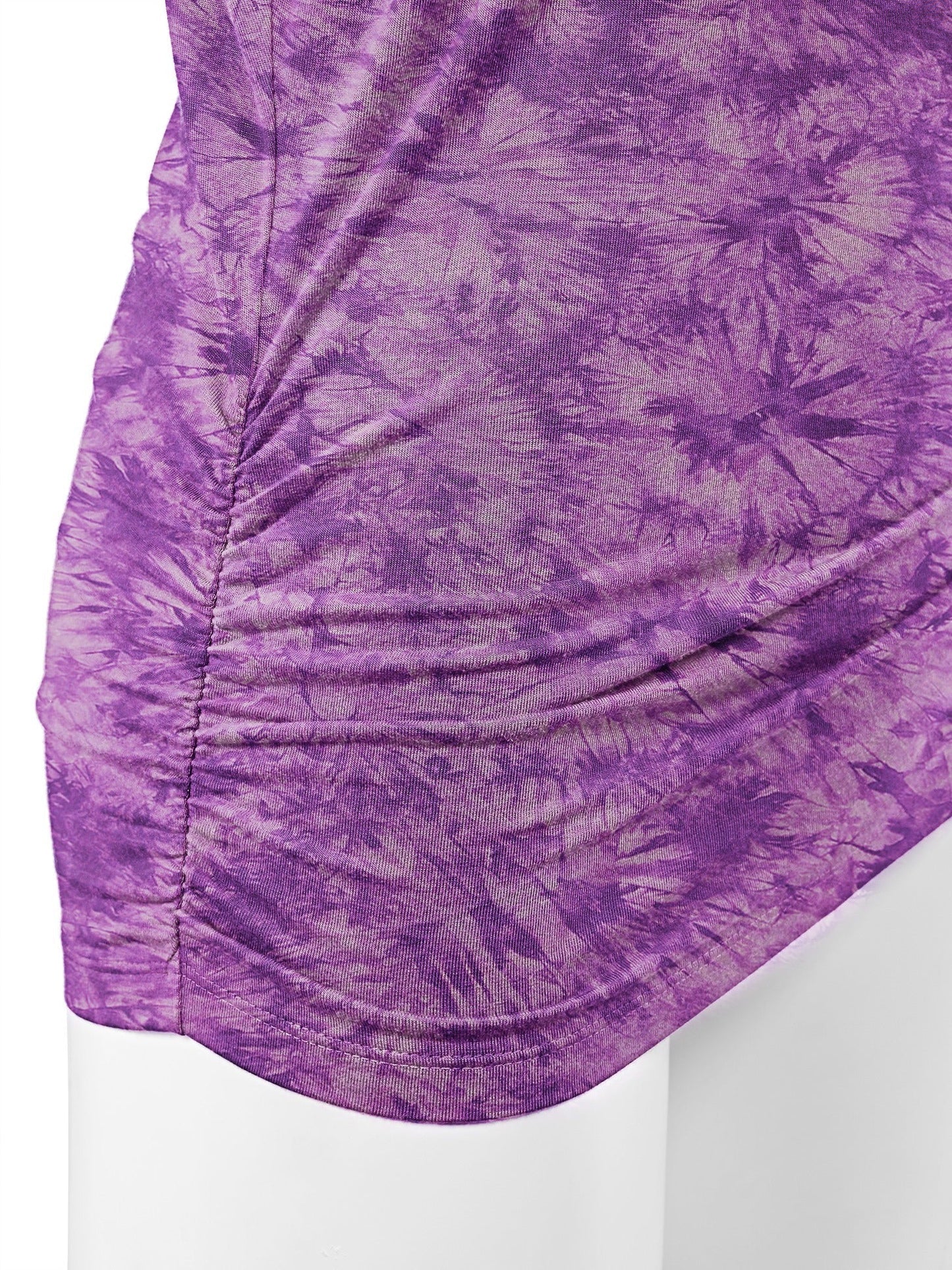 Women's Tie-Dye Dolman Top - V-Neck Side Shirring detail view
