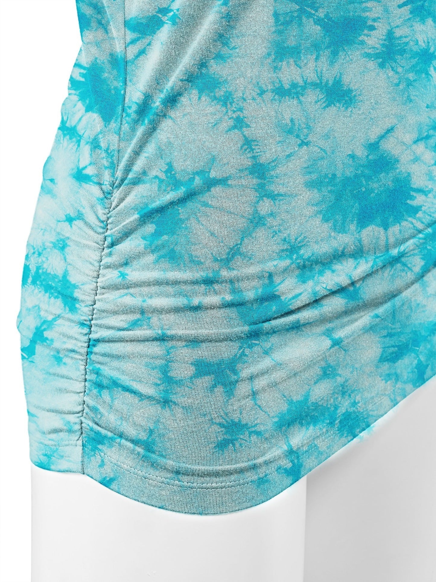 Women's Tie-Dye Dolman Top - V-Neck Side Shirring detail view