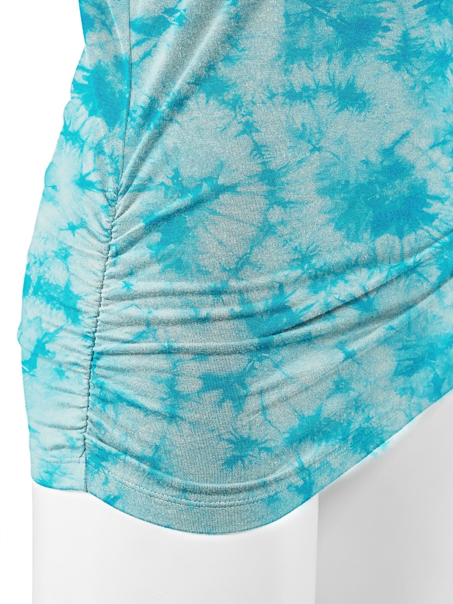 Women's Tie-Dye Dolman Top - V-Neck Side Shirring detail view