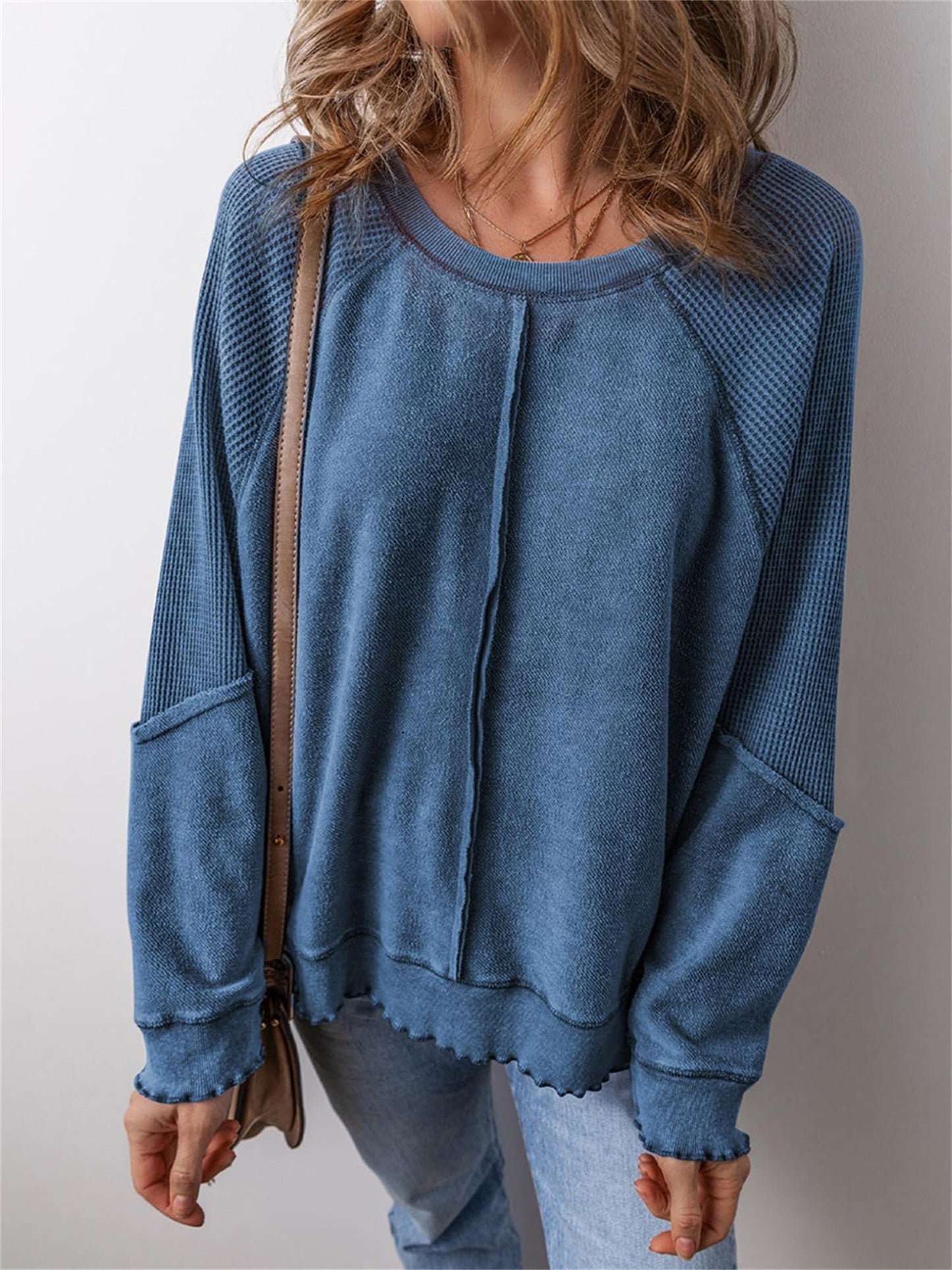 Women's Top - Graphic Print – Black / Blue detail view