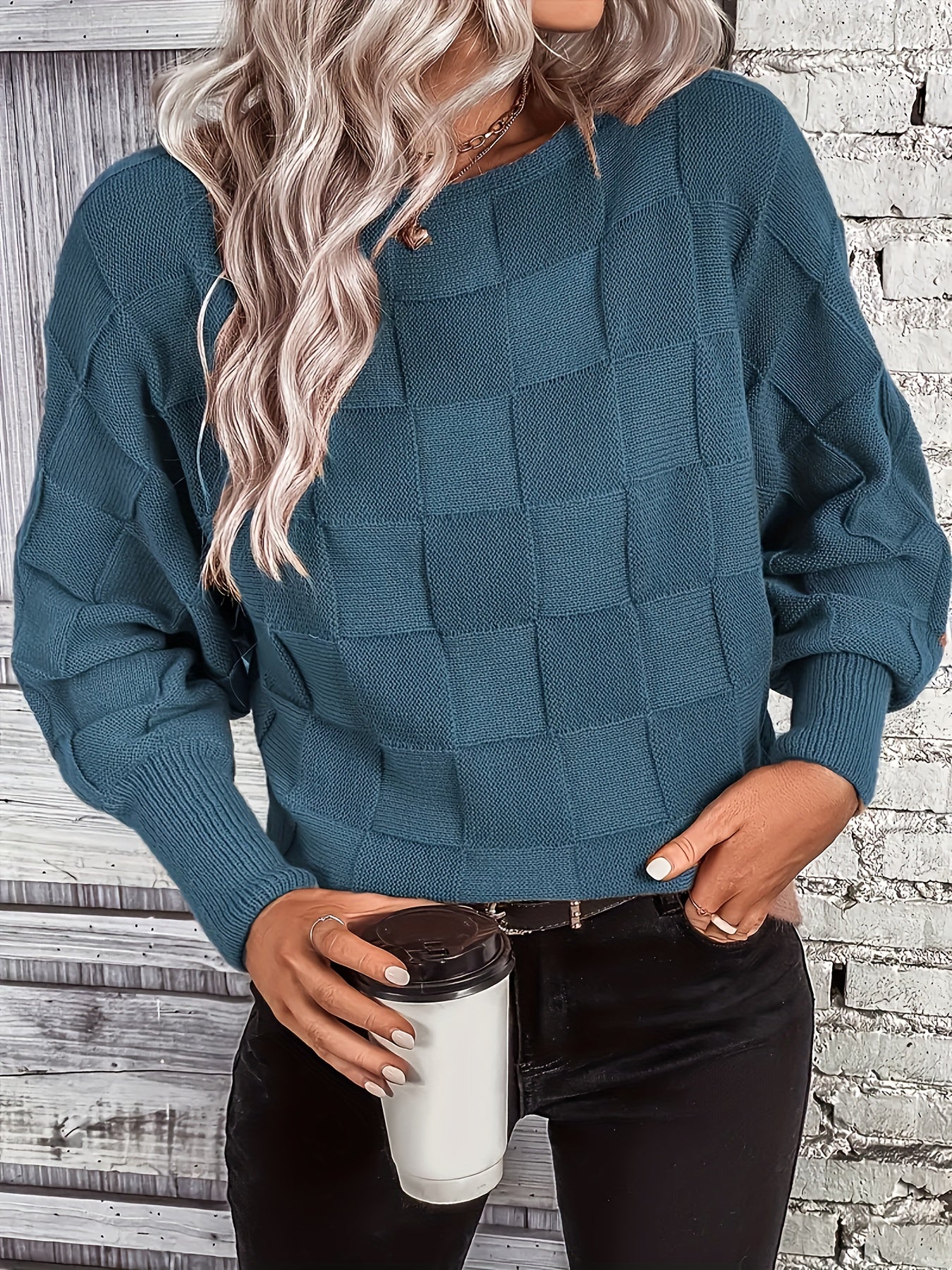 Women's Top - Graphic Print – Peacock Blue detail view