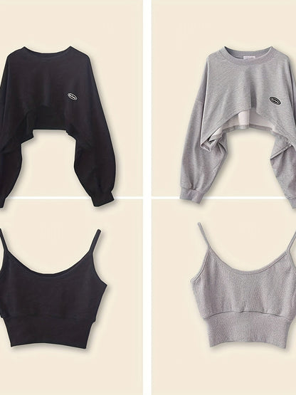 Women's Top - Solid Color – Grey / Black – view 16