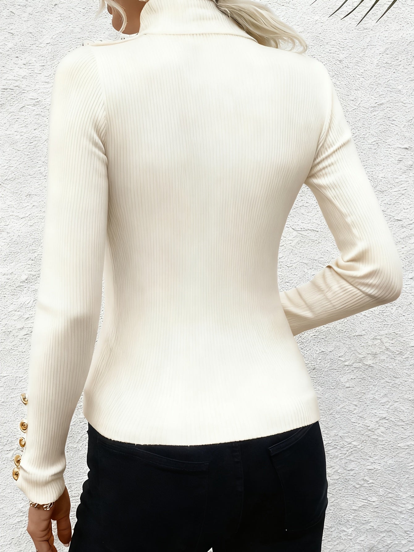 Women's Top - Solid Color – White detail view