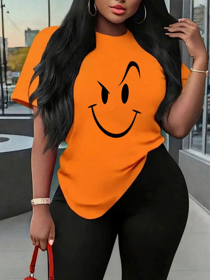 Women's Top - Solid Color – White / Orange – White option – view 2