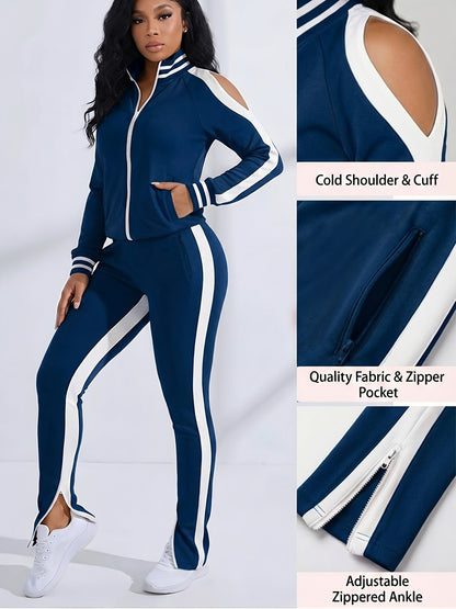 Women's Tracksuit Set - Printed Active Matching Look – Orange option – view 8