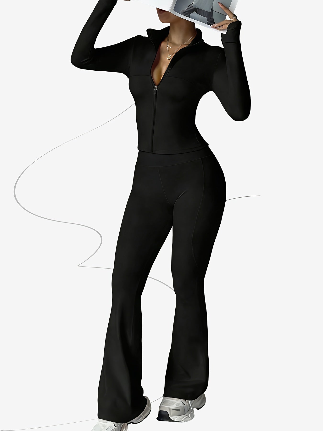 Women's Tracksuit Set - Striped Design detail view