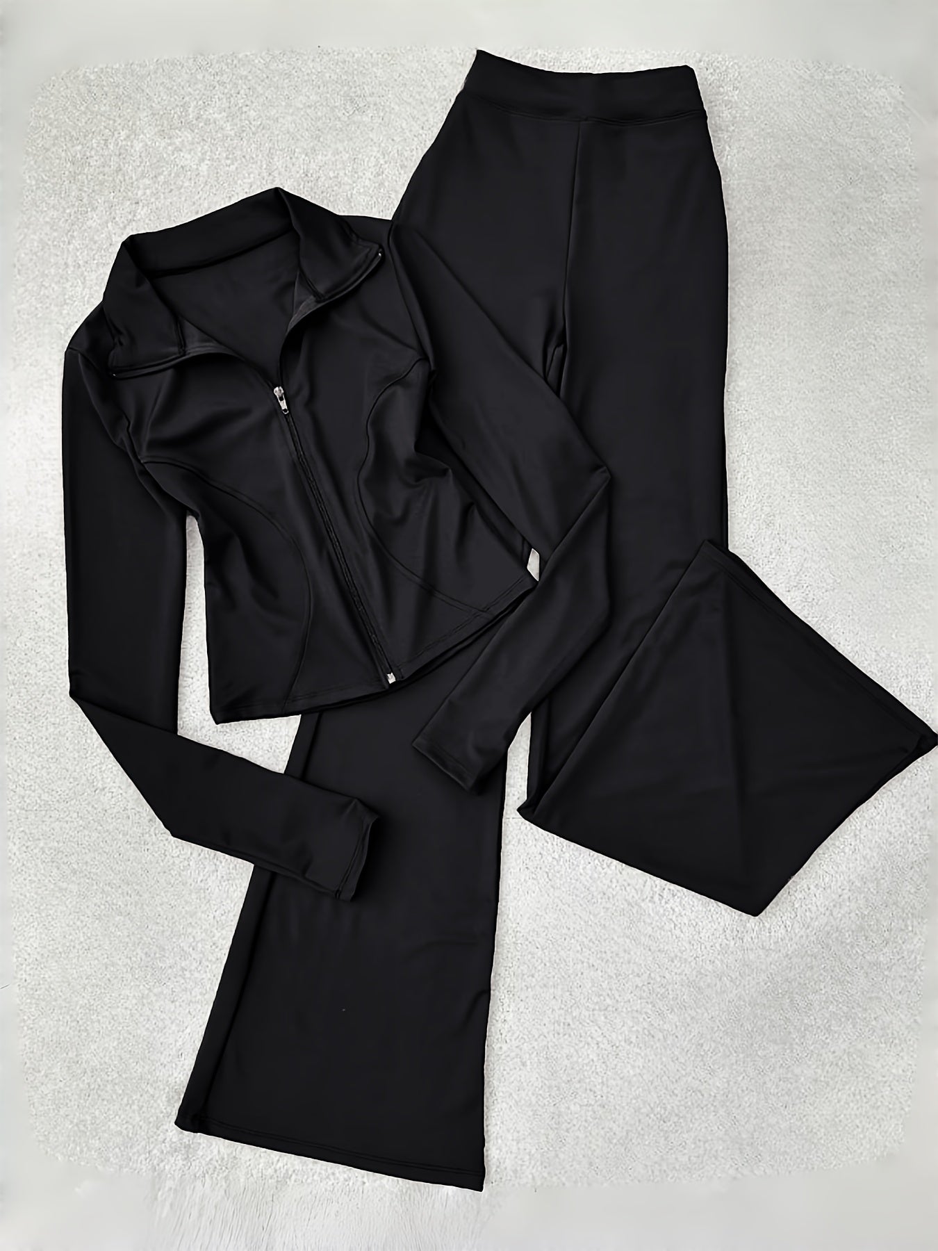 Women's Tracksuit Set - Striped Design – Black option – main product image