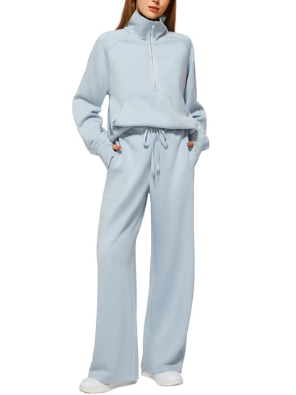 Women's Tracksuit Set - Zip Detail Active Matching Look – White option – view 11
