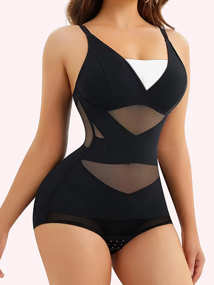 Women's Tummy Control Shapewear Bodysuit - V-Neck – Apricot Colorway 89189 – view 15
