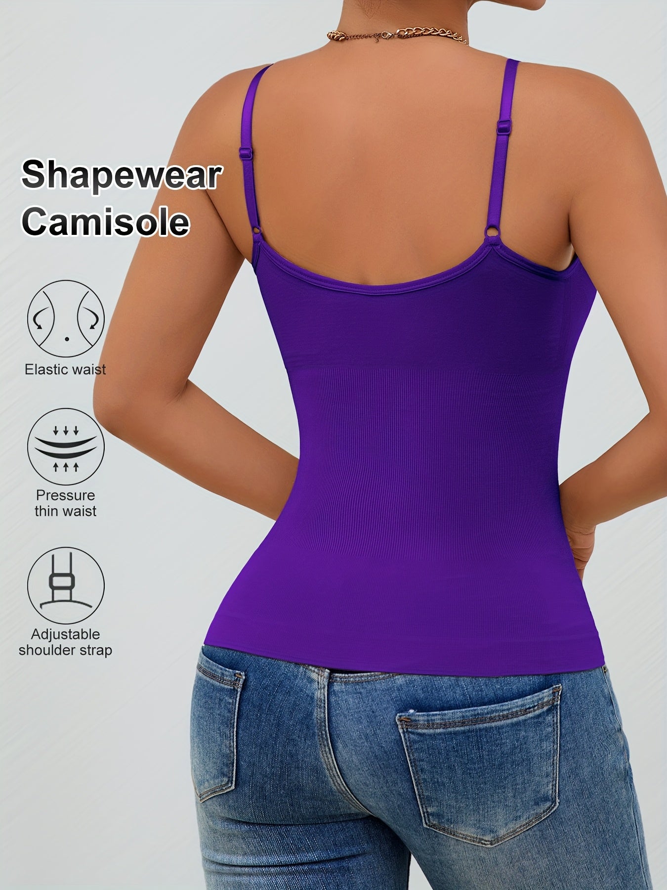 Women's Tummy Control Shapewear Camisole - Adjustable Strap Body Smoothing – view 4