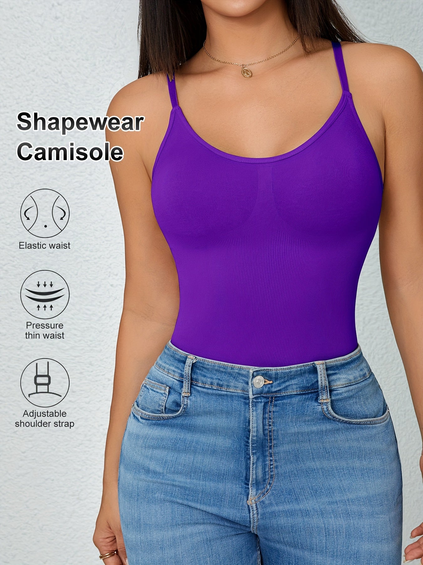 Women's Tummy Control Shapewear Camisole - Adjustable Strap Body Smoothing – view 9