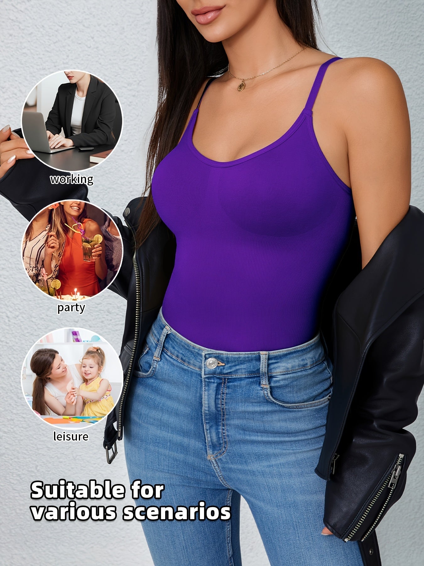 Women's Tummy Control Shapewear Camisole - Adjustable Strap Body Smoothing – view 11