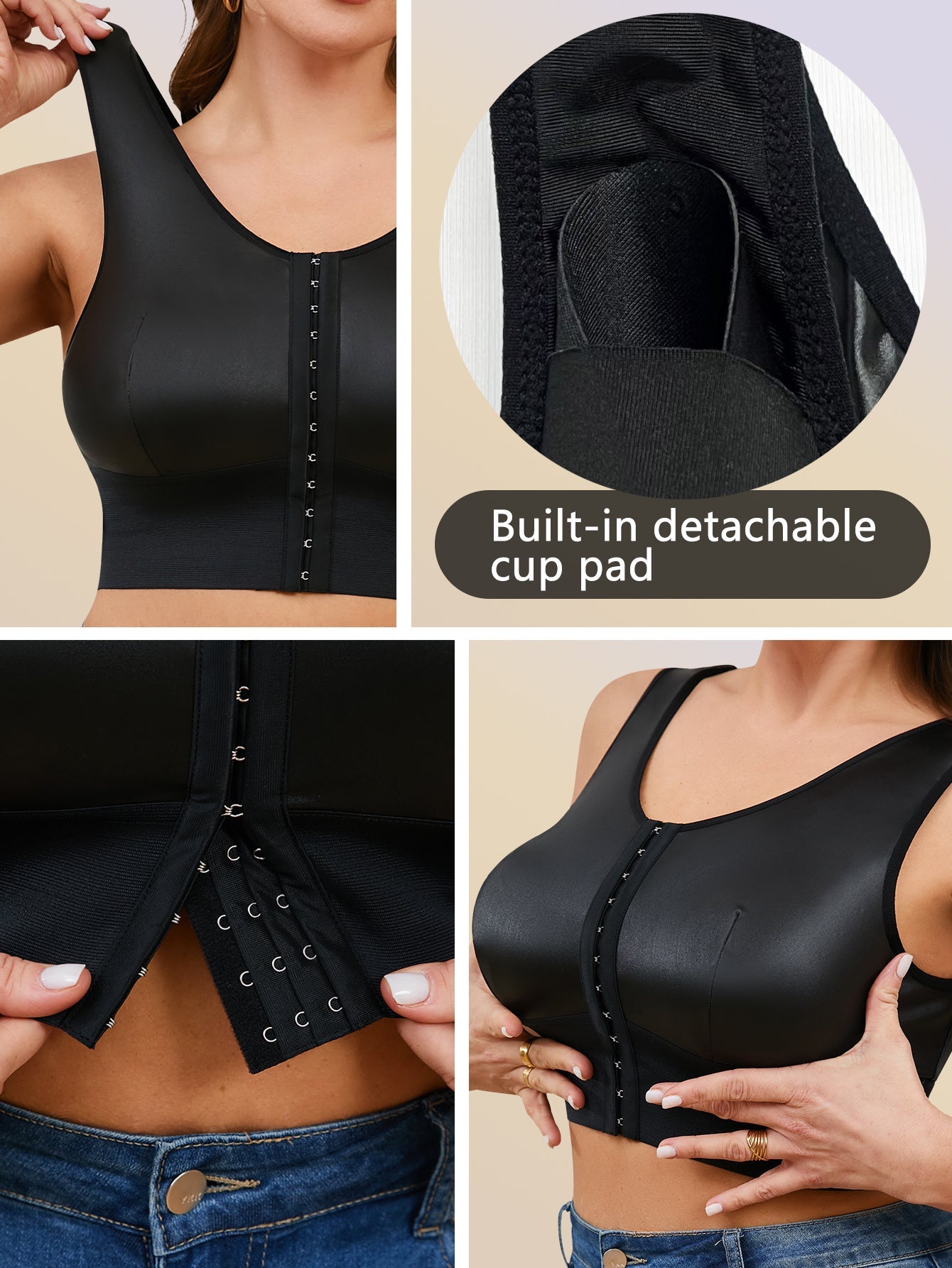 Women's Tummy Control Shapewear Camisole - Belted Plus Size Body Smoothing – view 4