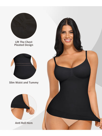 Women's Tummy Control Shapewear Camisole - Solid Color Body Smoothing detail view