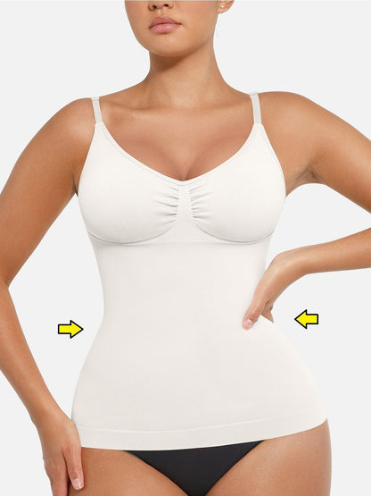 Women's Tummy Control Shapewear Camisole - Solid Color Body Smoothing, Black – main product image