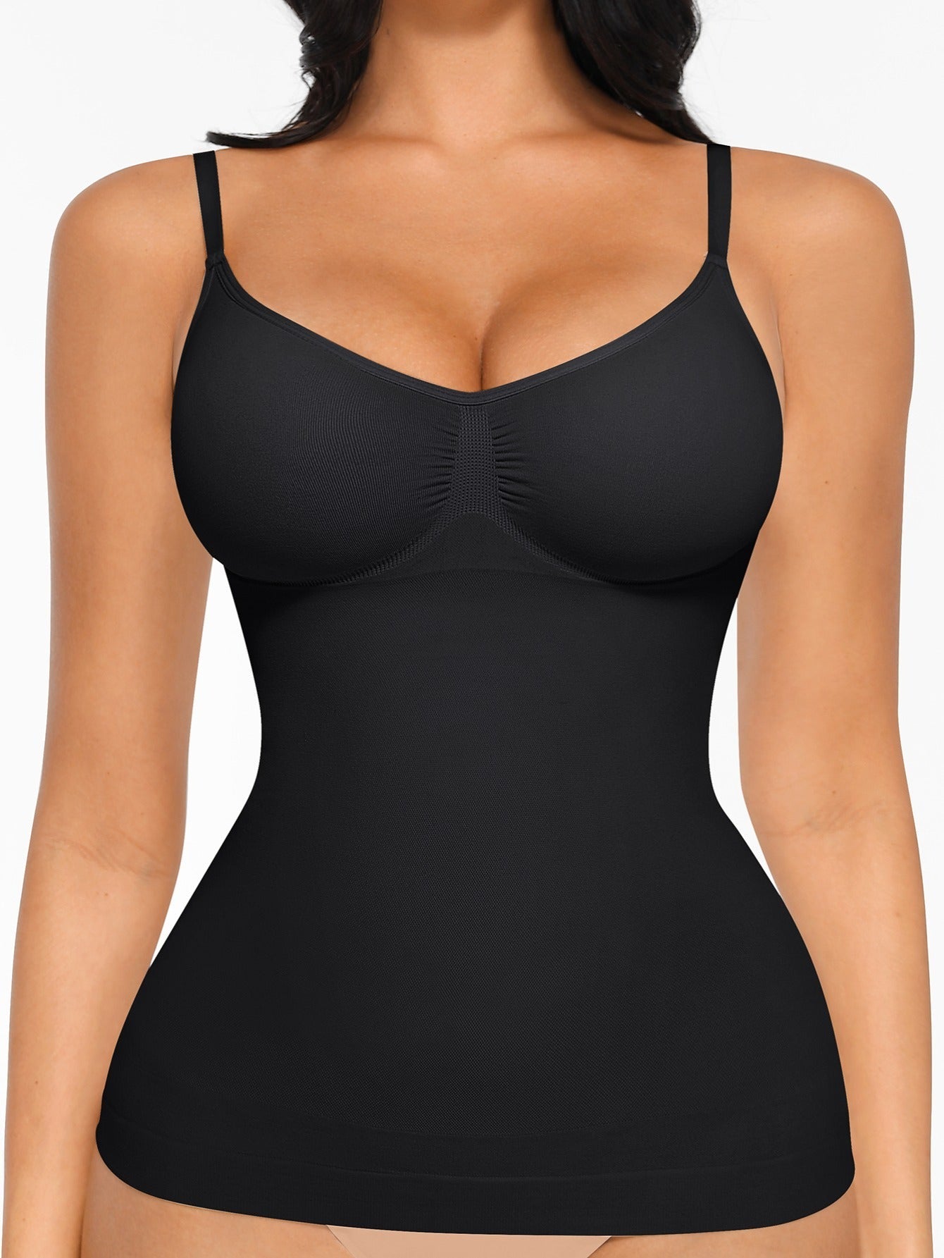 Women's Tummy Control Shapewear Camisole - Solid Color Body Smoothing, Black – view 7
