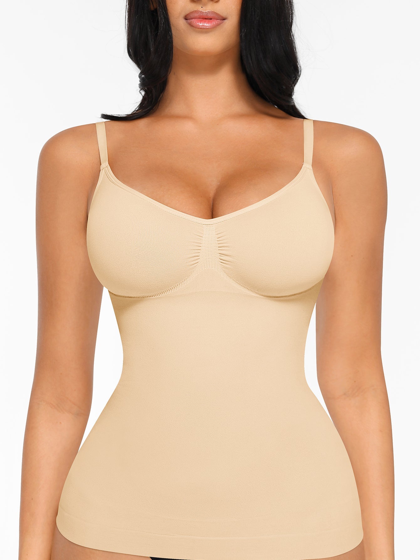 Women's Tummy Control Shapewear Camisole - Solid Color Body Smoothing, Black – view 21