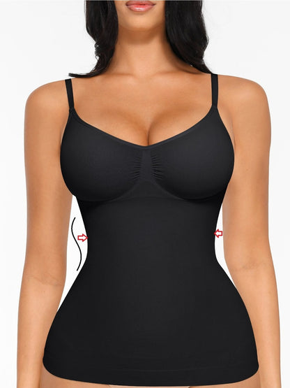 Women's Tummy Control Shapewear Camisole - Solid Color Body Smoothing, Black – Black option – view 6