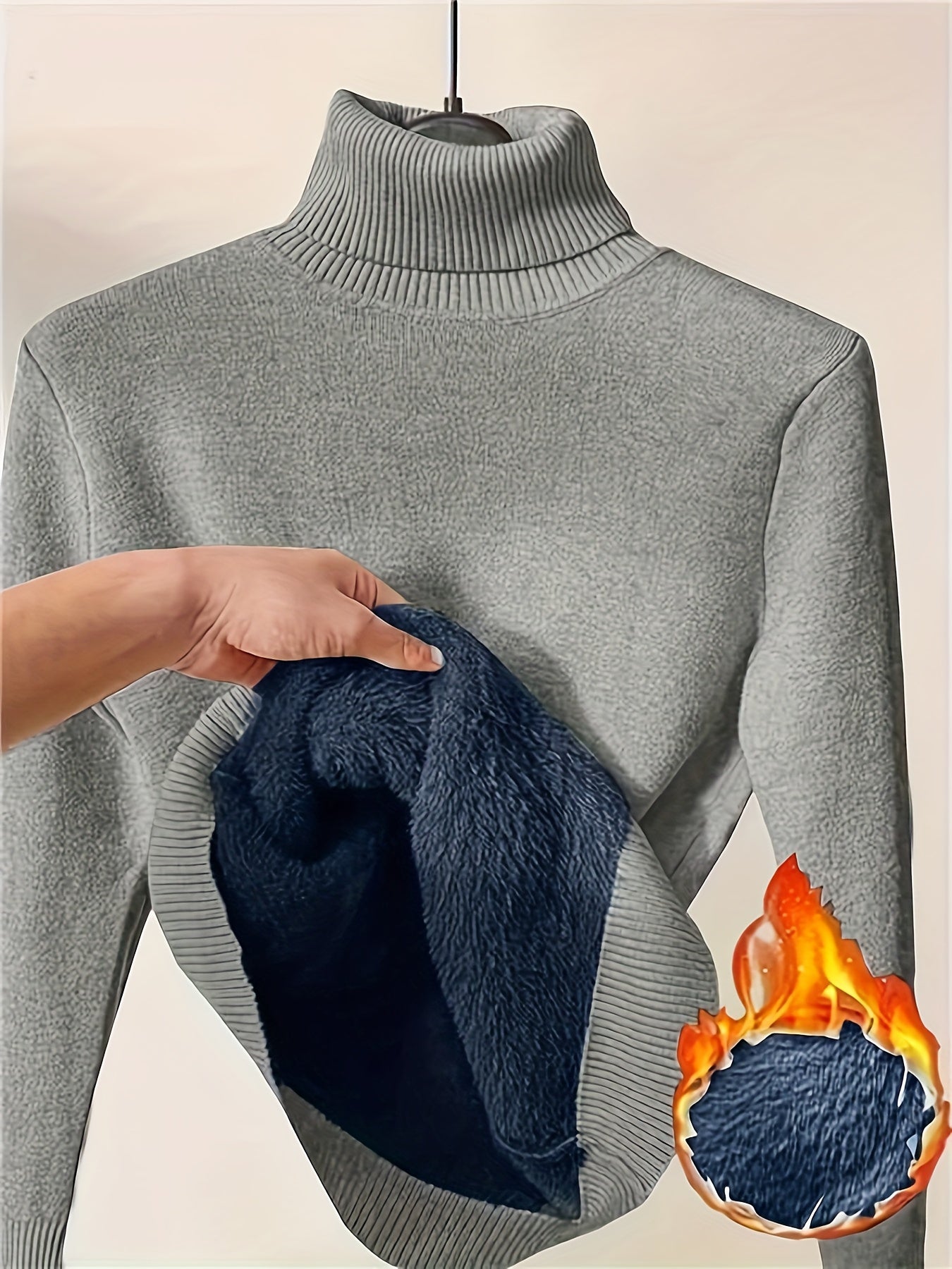 Women's Turtleneck Sweater - Solid Color – Sizes M–XXL detail view