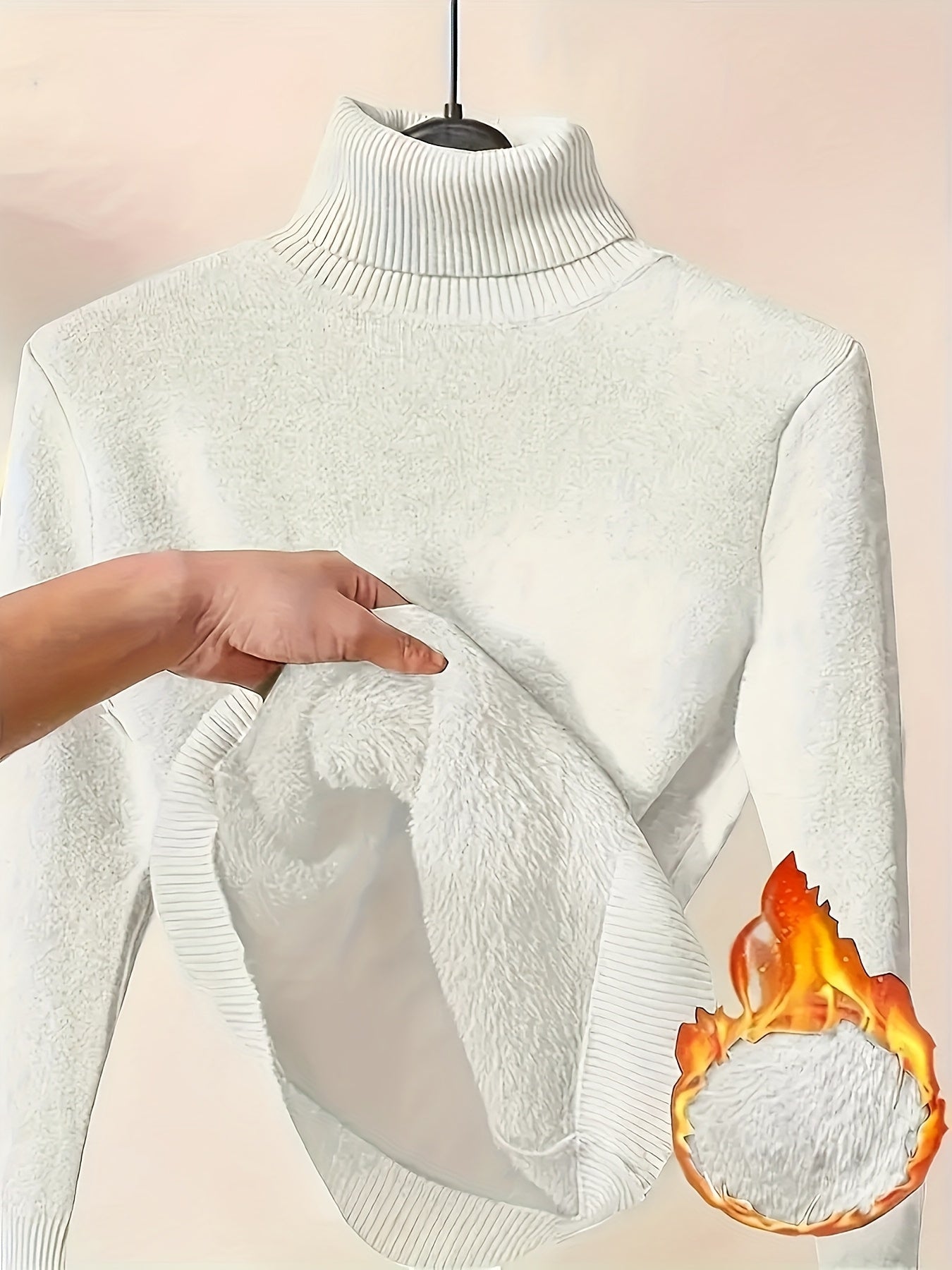 Women's Turtleneck Sweater - Solid Color – Sizes M–XXL detail view