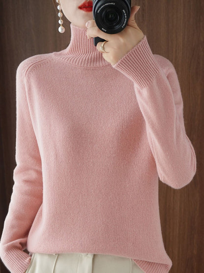 Women's Turtleneck Sweater - Solid Color – Sizes S–XXL – main product image