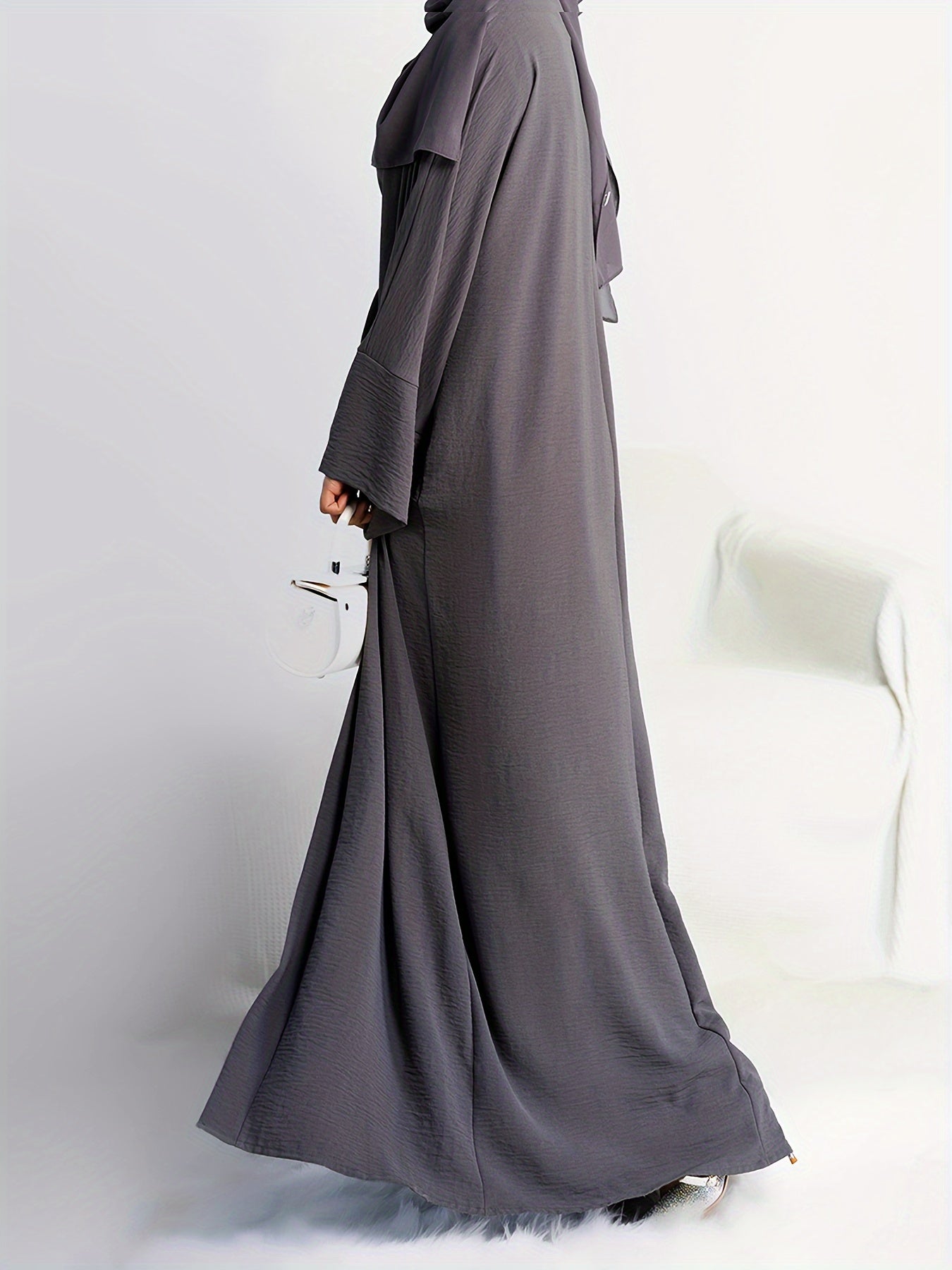 Women's Two-Piece Abaya Set - Pocket Detail Modest Matching Look detail view