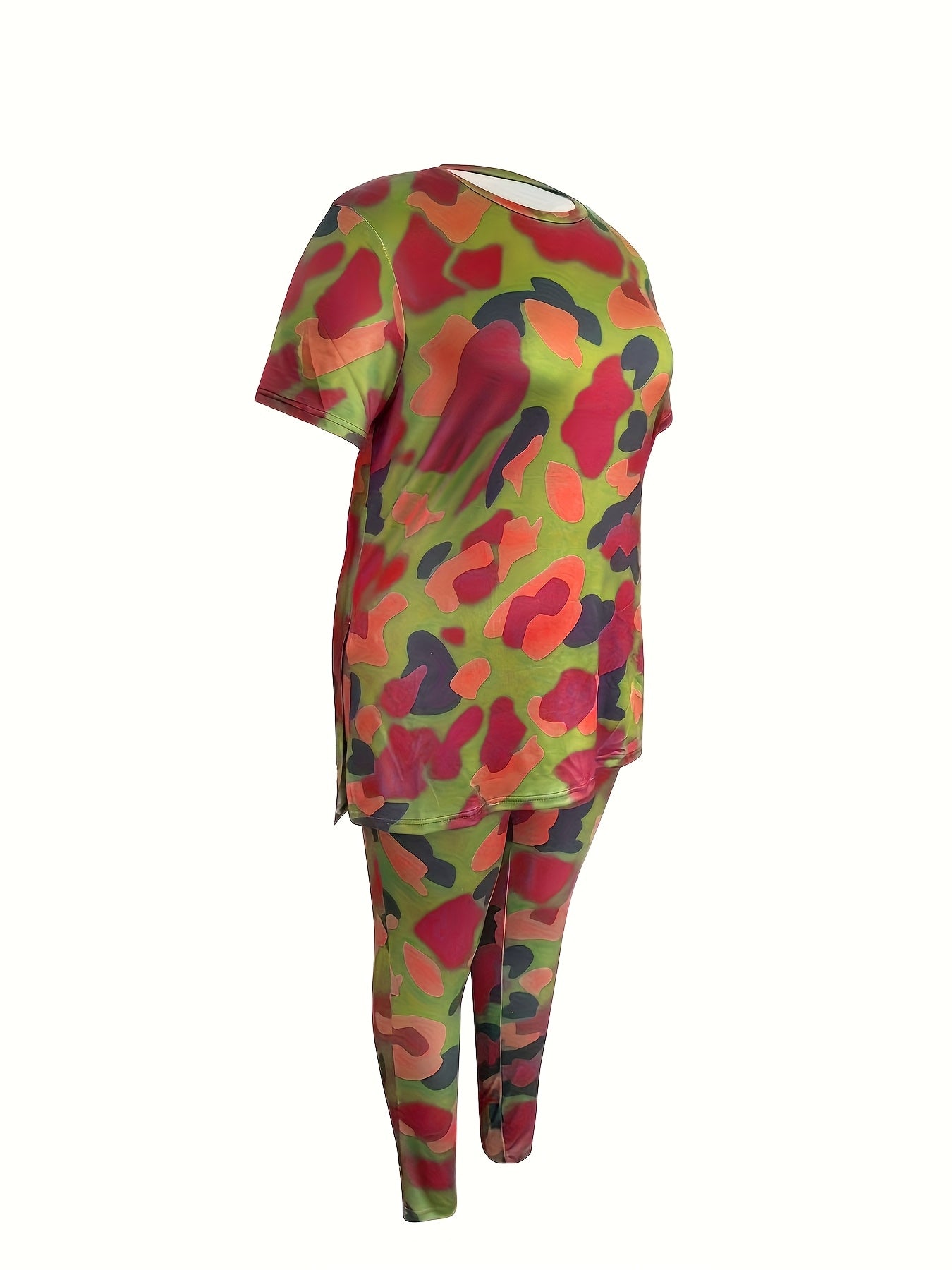 Women's Two-Piece Outfit Set - Camouflage Print detail view