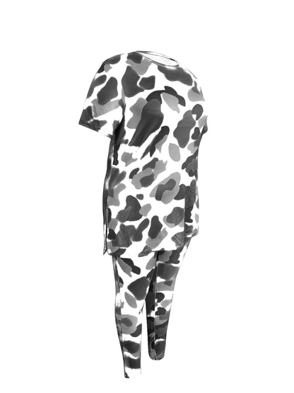 Women's Two-Piece Outfit Set - Camouflage Print detail view