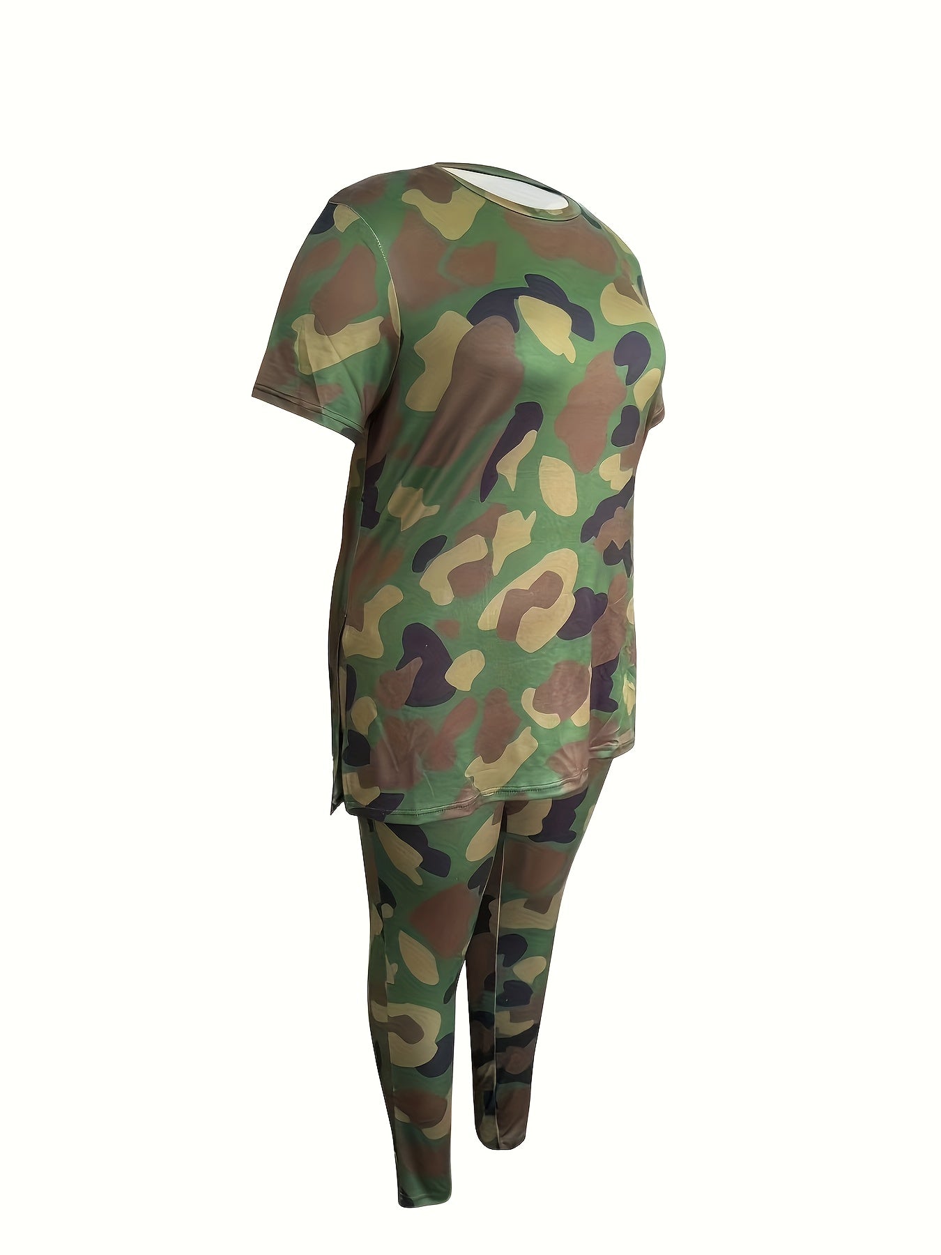Women's Two-Piece Outfit Set - Camouflage Print detail view