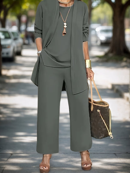 Women's Two-Piece Outfit Set – Dark Gray / Black – Gray option – view 2