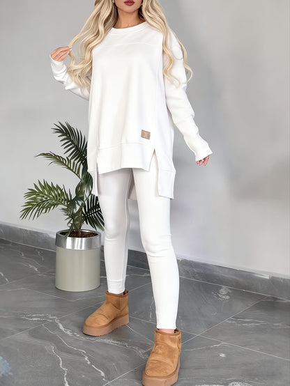 Women's Two-Piece Outfit Set - Lace Detail detail view