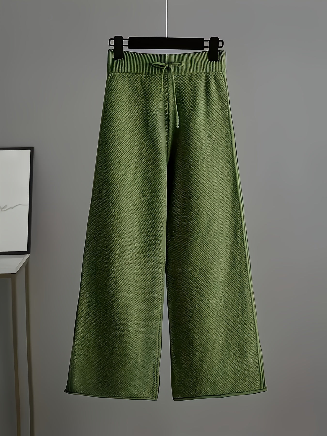 Women's Two-Piece Outfit Set - Long Sleeve Wide-Leg – Green Colorway 48805 detail view