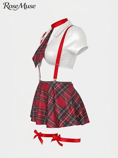 Women's Two-Piece Outfit Set - Short Sleeve – Red / Green – view 5