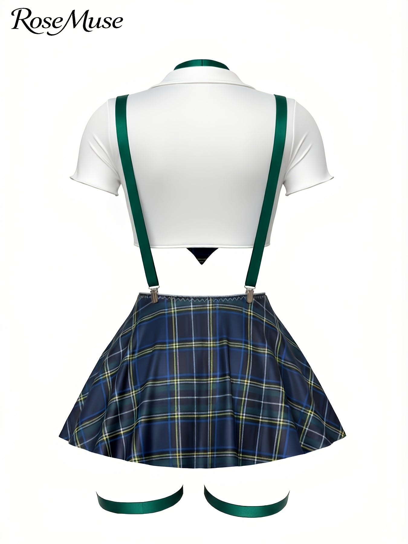 Women's Two-Piece Outfit Set - Short Sleeve – Red / Green – view 6