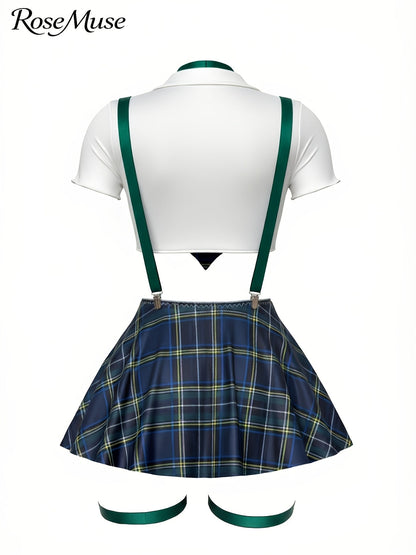 Women's Two-Piece Outfit Set - Short Sleeve – Red / Green – view 6