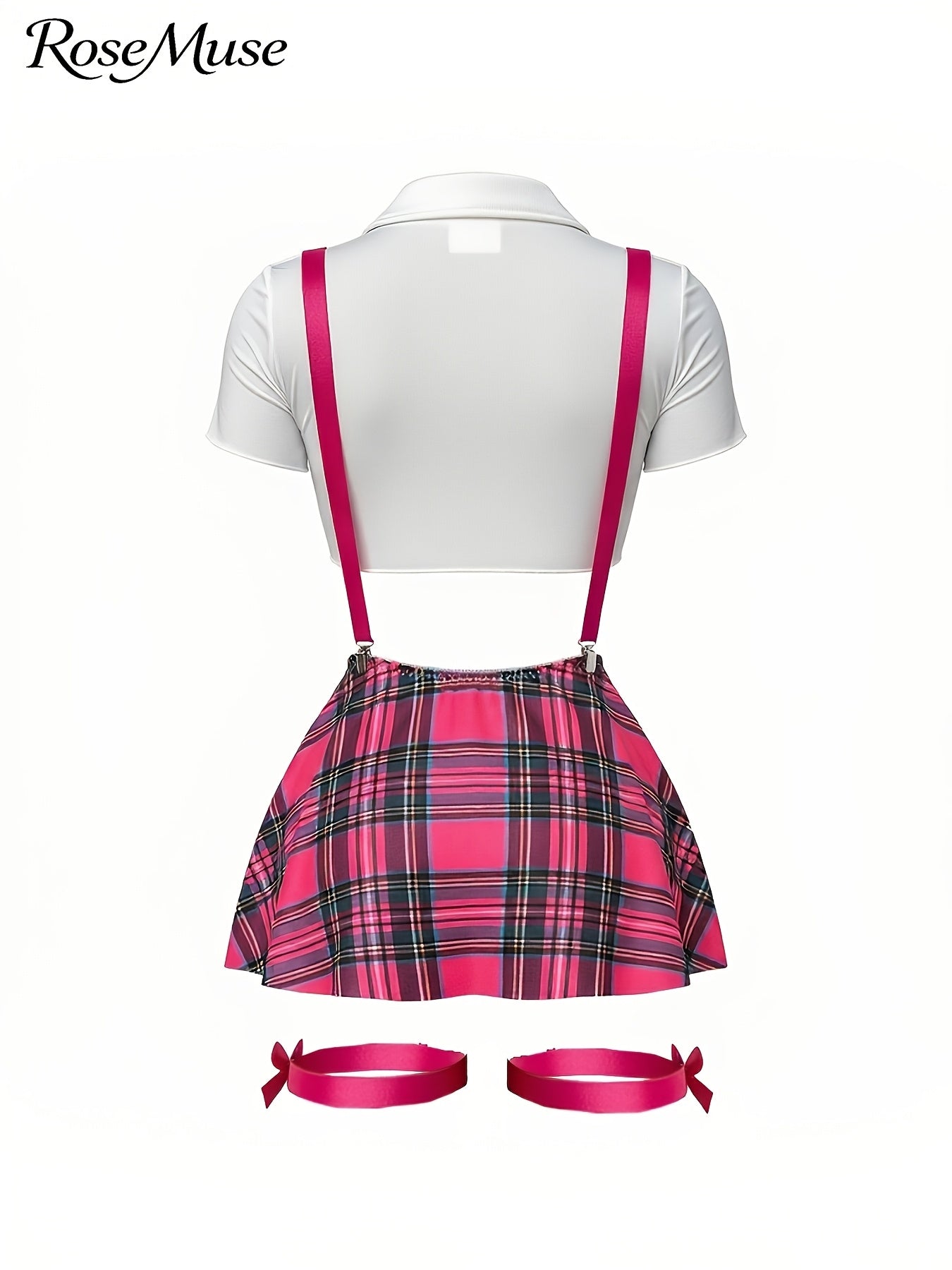 Women's Two-Piece Outfit Set - Short Sleeve – Red / Green – view 7