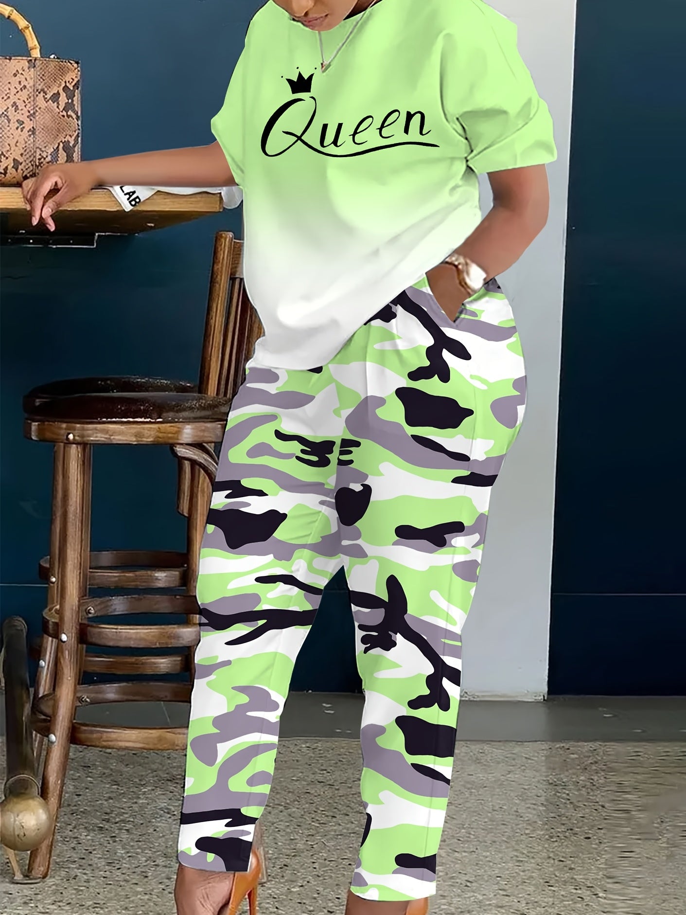 Women's Two-Piece Outfit Set - Short Sleeve – Sizes 0XL–8XL – view 5