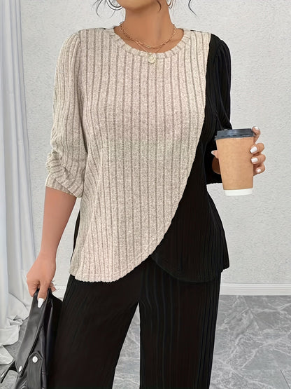 Women's Two-Piece Pants Set - Casual Knit Style 36 detail view