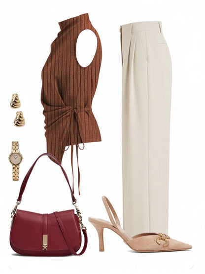 Women's Two-Piece Pants Set - Casual Matching Style 21 detail view