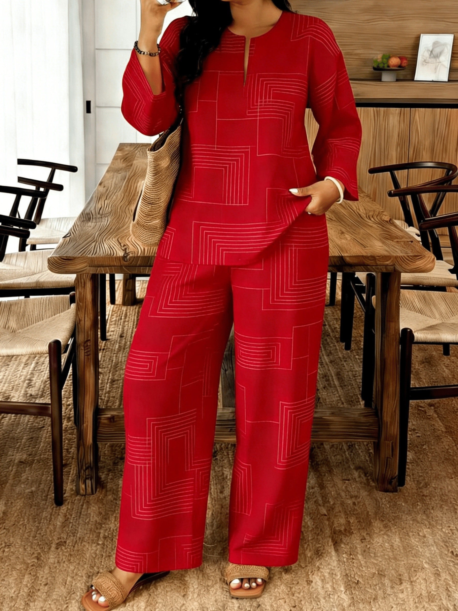 Women's Two-Piece Pants Set - Casual Matching Style 30 detail view